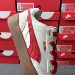 puma bread sneakers white red