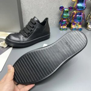 rick owens leather sneakers black