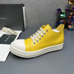 rick owens leather sneakers yellow