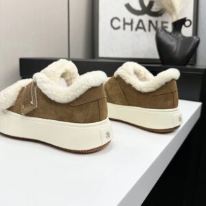 chanel shearling panda sneakers brown