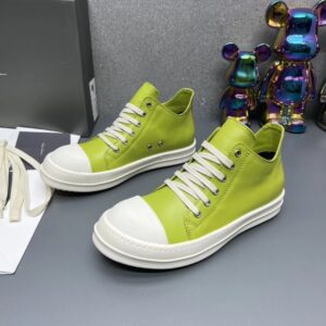 rick owens leather sneakers green