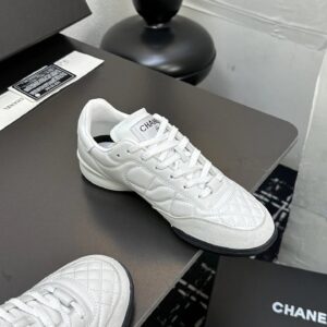 chanel quilted sneakers white