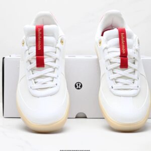 lululemon lifestyle low sneakers white red