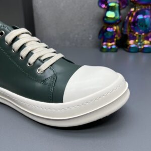 rick owens leather sneakers dark green