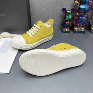 rick owens suede sneakers yellow