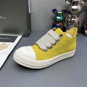 rick owens yellow suede sneakers