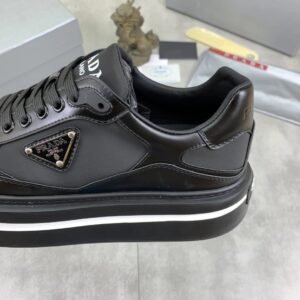 prada downtown leather re nylon sneakers black