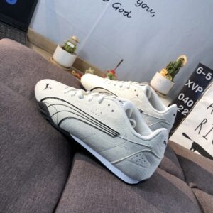 puma racing sneakers white black