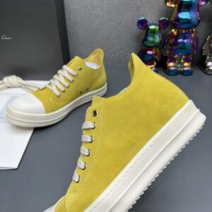 rick owens suede sneakers yellow