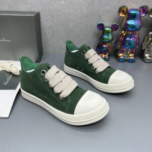rick owens suede sneakers green