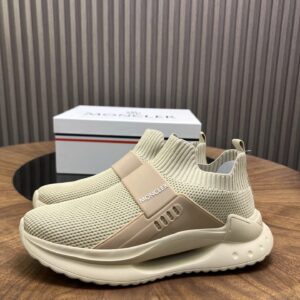 moncler ultra light knit sneakers beige