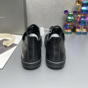 rick owens leather sneakers black
