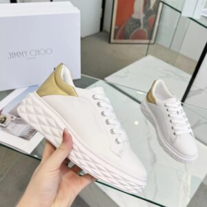 jimmy choo diamond sneakers gold white