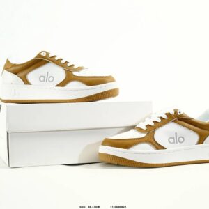 alo yoga runner sneakers brown white