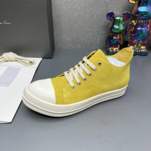 rick owens suede sneakers yellow