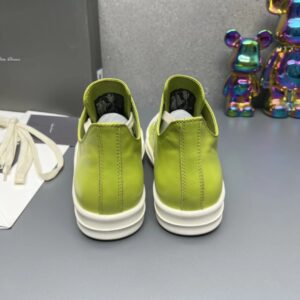 rick owens leather sneakers green