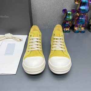 rick owens suede sneakers yellow