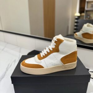 saint laurent sl80 sneakers white & camel