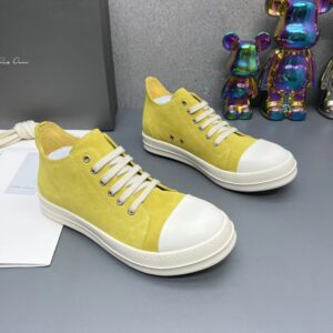 rick owens suede sneakers yellow