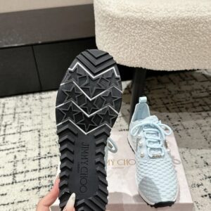 jimmy choo knit pearl sneakers blue