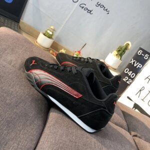 puma racing sneakers black red