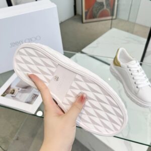 jimmy choo diamond sneakers gold white