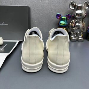 rick owens leather sneakers lvory