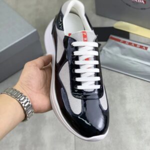 prada casual sneakers black grey