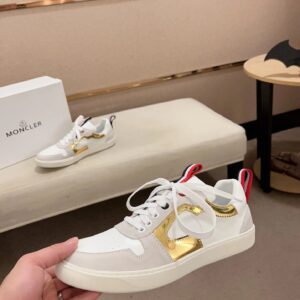 moncler lunarove white sneakers gold accent