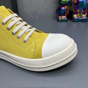 rick owens suede sneakers yellow