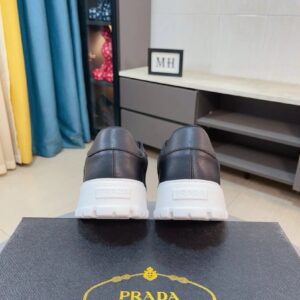 prada leather knit fabric sneakers black