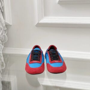 prada collapse re nylon sneakers red blue