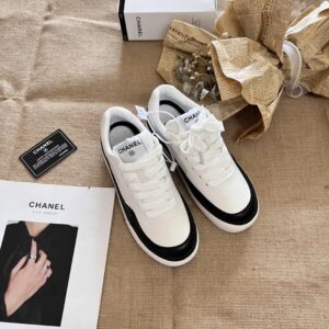 chanel panda low top sneakers white black