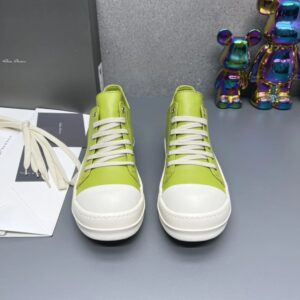 rick owens leather sneakers green