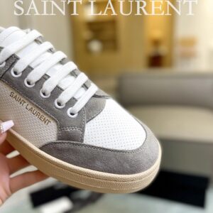saint laurent perforated sneakers sl61 grey