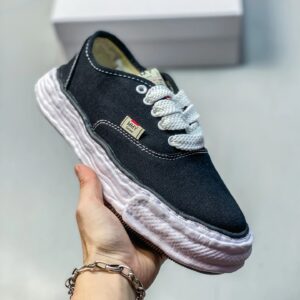 maison mihara yasuhiro mmy original sole canvas low sneakers white black