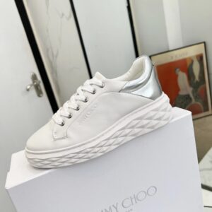 jimmy choo diamond sneakers silver white