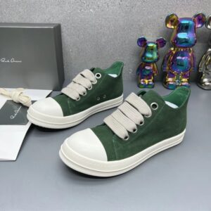 rick owens suede sneakers green