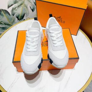hermes bouncing casual sneakers white black