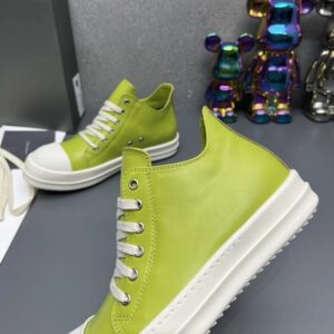 rick owens leather sneakers green