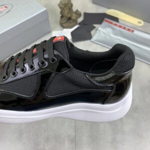 prada casual sneakers black white