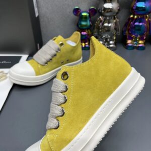 rick owens yellow suede sneakers