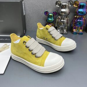 rick owens yellow suede sneakers