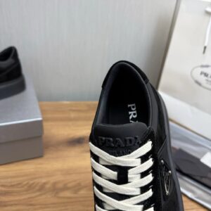 prada downtown suede re nylon sneakers black grey