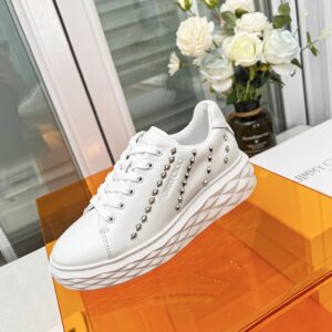 jimmy choo studded sneakers white