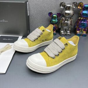 rick owens yellow suede sneakers