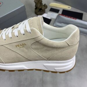 prada prax suede sneakers beige