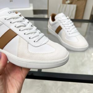 dior b01 white leather sneakers brown