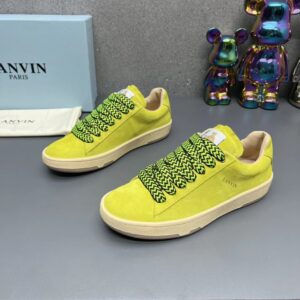 lanvin suede sneakers yellow