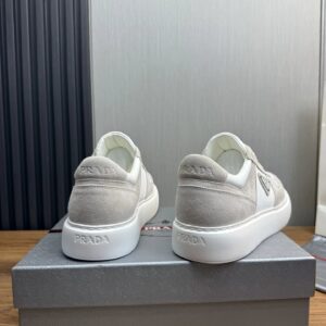 prada downtown suede re nylon sneakers off white